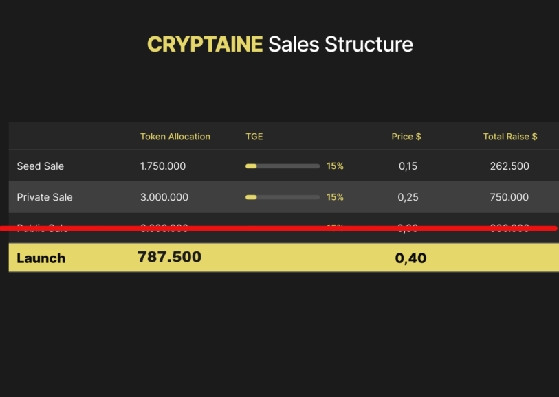 📢 Cryptaine Adjusts Token Sale Structure